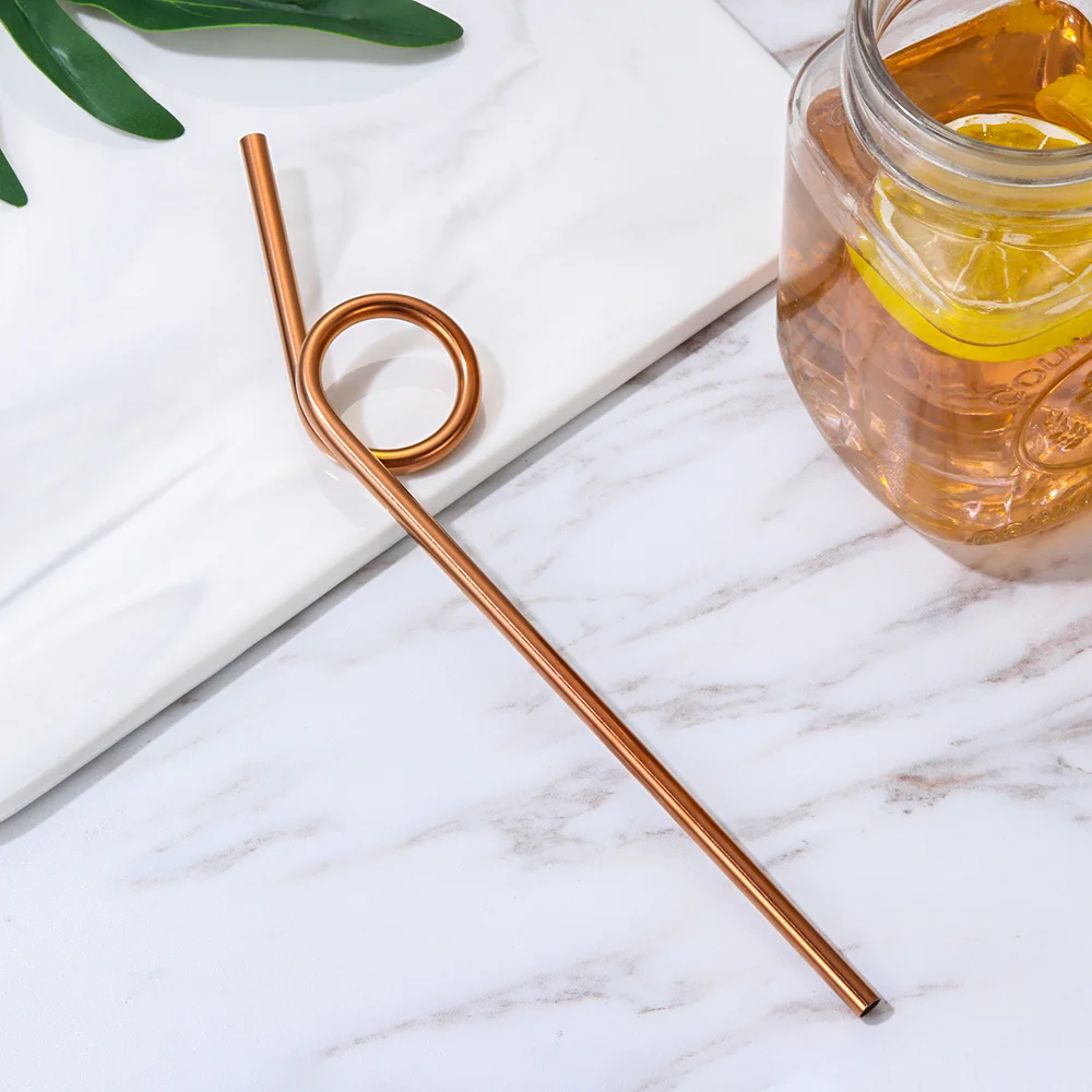 1 шт. разноцветные металлические соломинки Творческий многоразовая нержавеющая