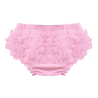 infant baby boys girls panties cotton mesh ruffle tiered style solid color briefs baby boys girls cute shorts for casual party