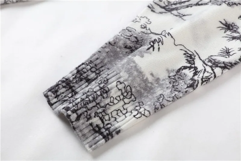 Женский жаккардовый свитер Tigers Длинный свободный трикотажный пуловер с круглым