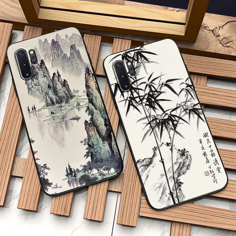 Рельефный Винтажный чехол в японском и восточном стиле для Samsung Note 10 Plus note10 + с