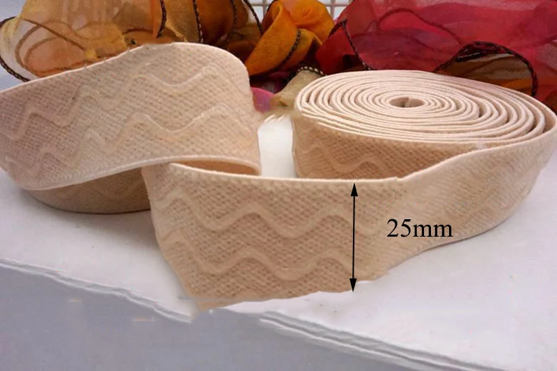 light khaki 25mm Meetee 25/30 мм Эластичная лента резиновая незаметная противоскользящая силиконовая ремень для штанов, теплая жилетка, пальто, обувь спортивная Костюмы DIY Декор Аксессуары - Цвет: light khaki 25mm