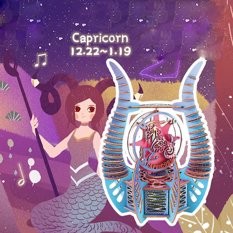 Деревянная музыкальная шкатулка с двенадцатью созвездиями 3d украшение сделай