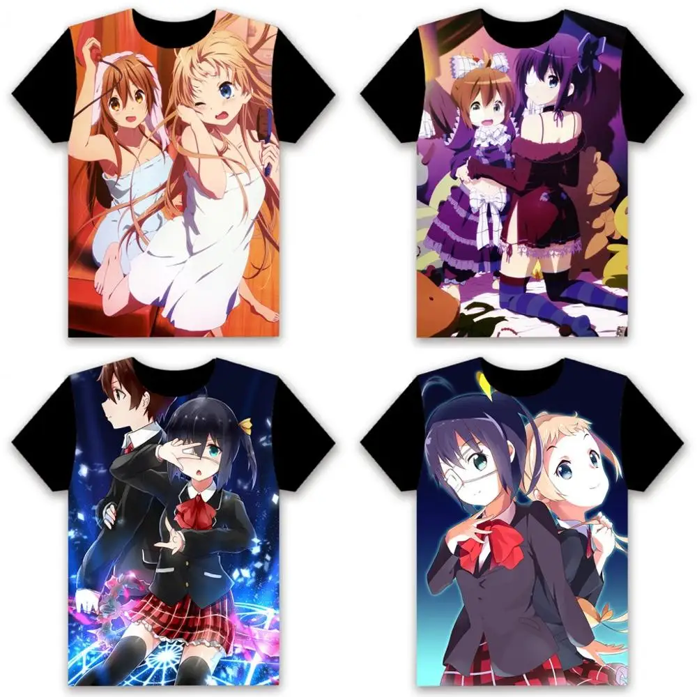 Аниме футболка Chuunibyou Demo Koi ga Shitai! Таканаши Рикка косплей короткий рукав унисекс