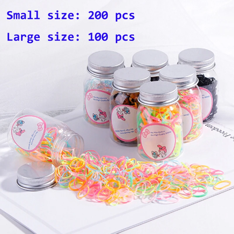 

100/200Pcs Colorful Disposable Elastic Bands Natural Rubber Band Home Food Kid Hair Package Office Rubber Brands