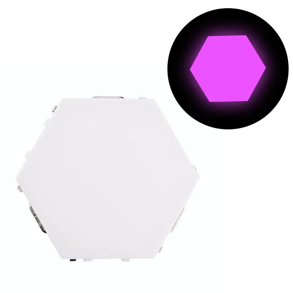 purple Quantum лампа Led сенсорный настенный выключатель лампы с шестигранной головкой Магнитный модульный Сенсор Ночной светильник с возможностью креативного самостоятельного выбора между Декор Светильник для ресторана брак - Цвет абажура: purple