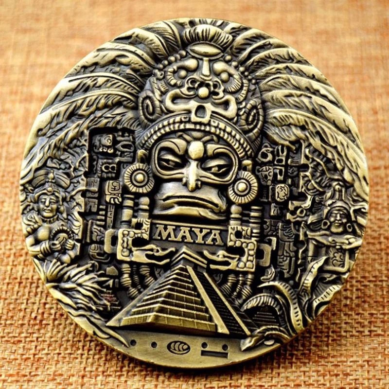 

Памятные монеты Mayan AZTEC календарь сувениры предсказывают памятные монеты искусство