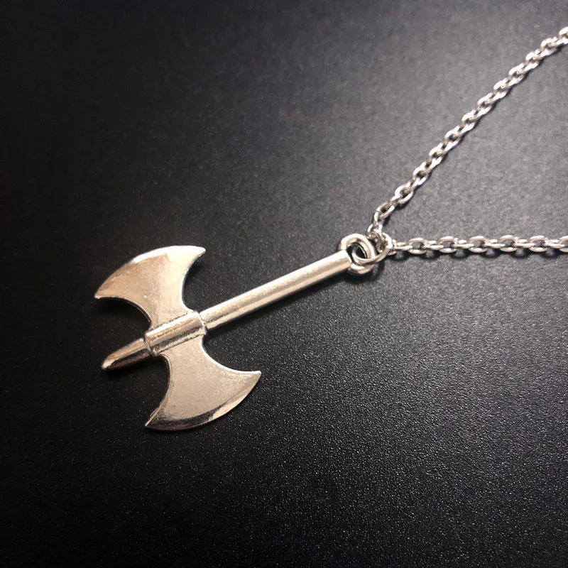 Ожерелье для мужчин, северная мифология викингов, подвеска топора из стали с двухсторонней остриём.