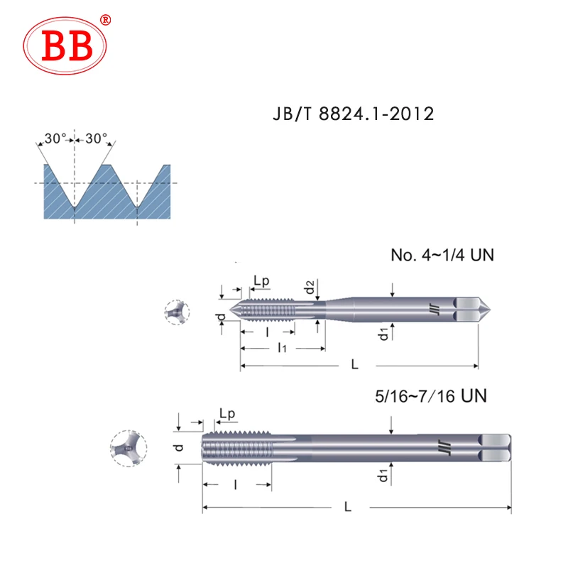

BB Tap UNF UNS UN UNC HSS 10PCS National Pipe Thread UN Standard