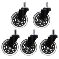 5pcs 11x22mm office chair wheels wivel rubber caster wheel safe rolling caster replacements for home furniture