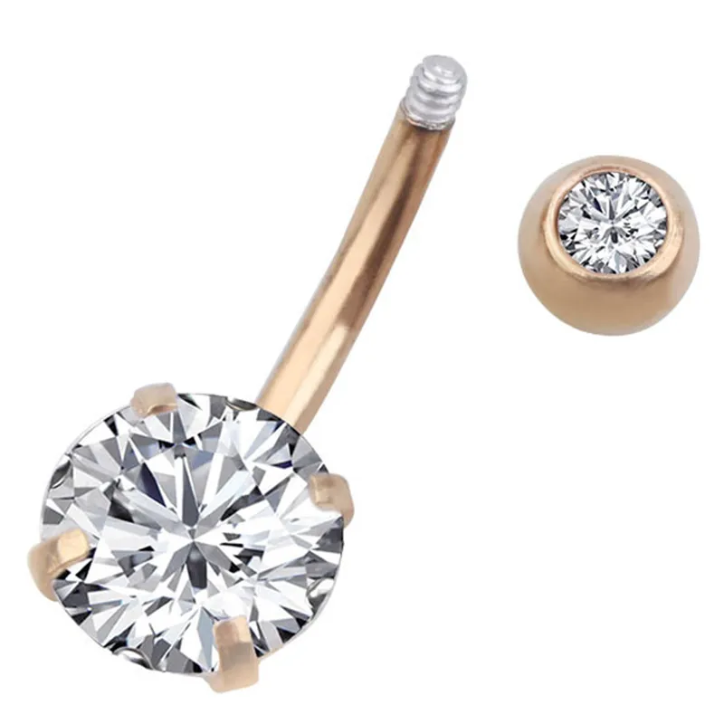 С украшением в виде кристаллов Нержавеющая сталь пирсинг серьги для пупка