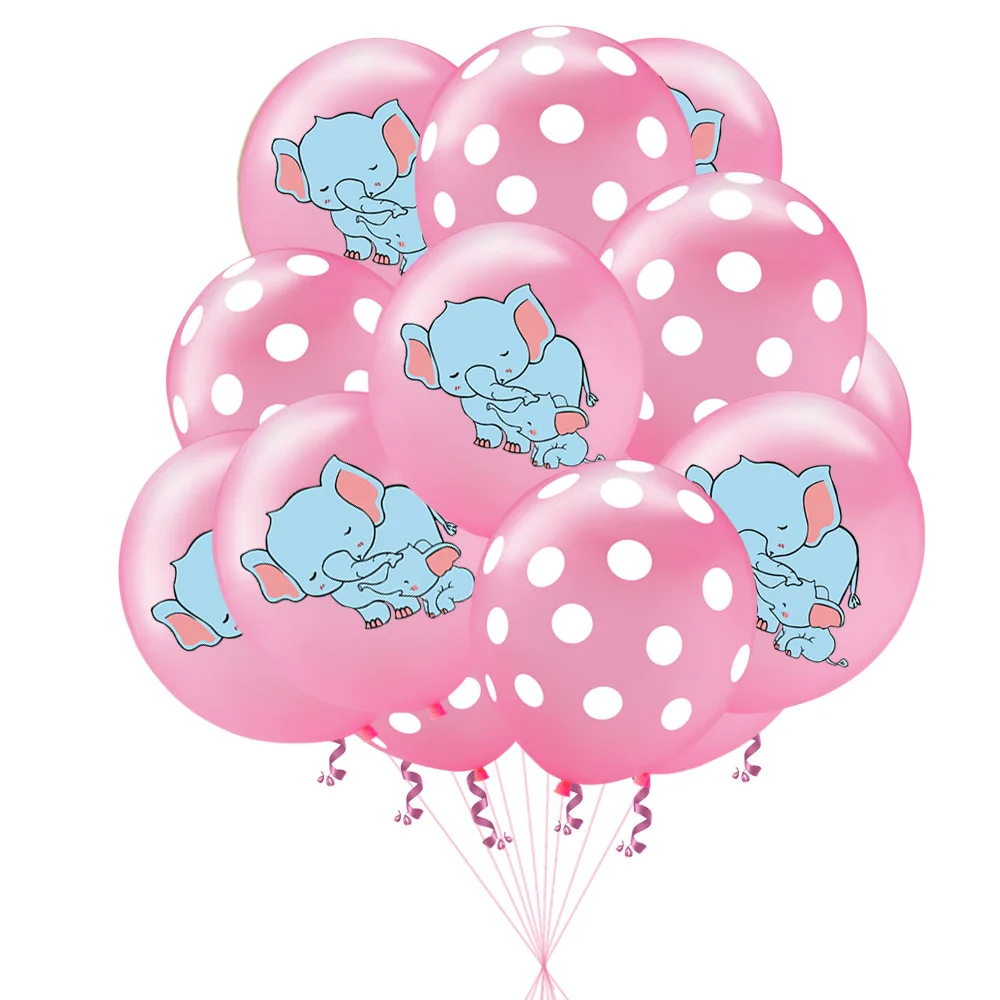 Латексный шар с конфетти в виде розового синего слона баннер для мальчиков и
