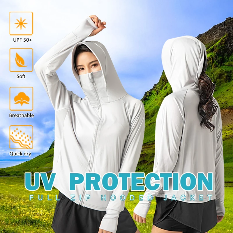 Кардиган женский тонкий солнцезащитный с капюшоном Пляжная верхняя одежда