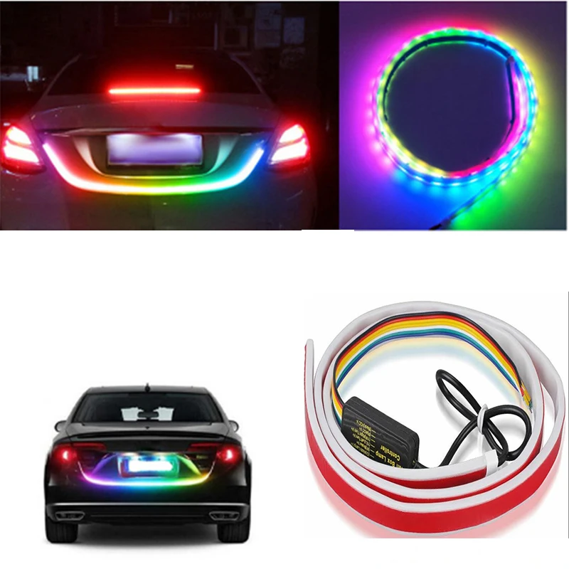 

Dream Color 12V Exterior Tailgate Trunk Kit Waterproof Brake Reverse Tail License Plate DC For ALL Car LED Flexible Strip Light