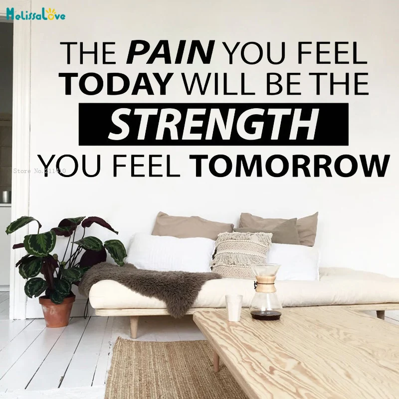 The Pain You Feel Today будет сильная Настенная Наклейка Office Quote плакат для тренировки Fitness