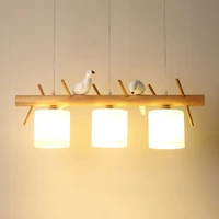 japan solid wood birds pendant lights nordic log hanglamp living room dining room bedroom bar indoor decor lighting fixtures