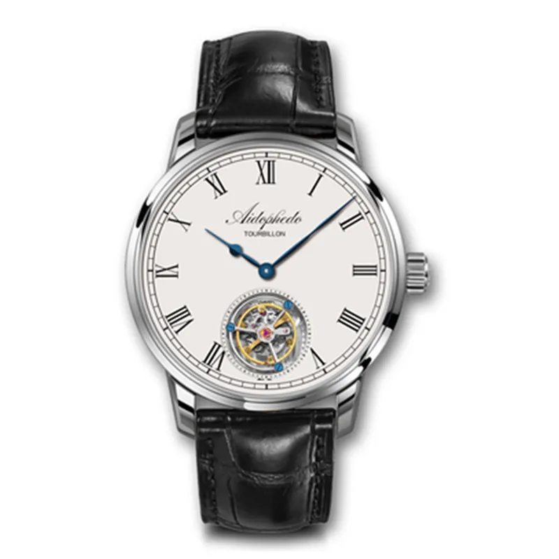 

FASHION CASUAL AIDOPHEDO TOURBILLON MECHANICAL WATCHES MEN'S GENUINE CROCODILE LEATHER REAL TOURBILLON ST8230 MAN WATCH BUSINESS