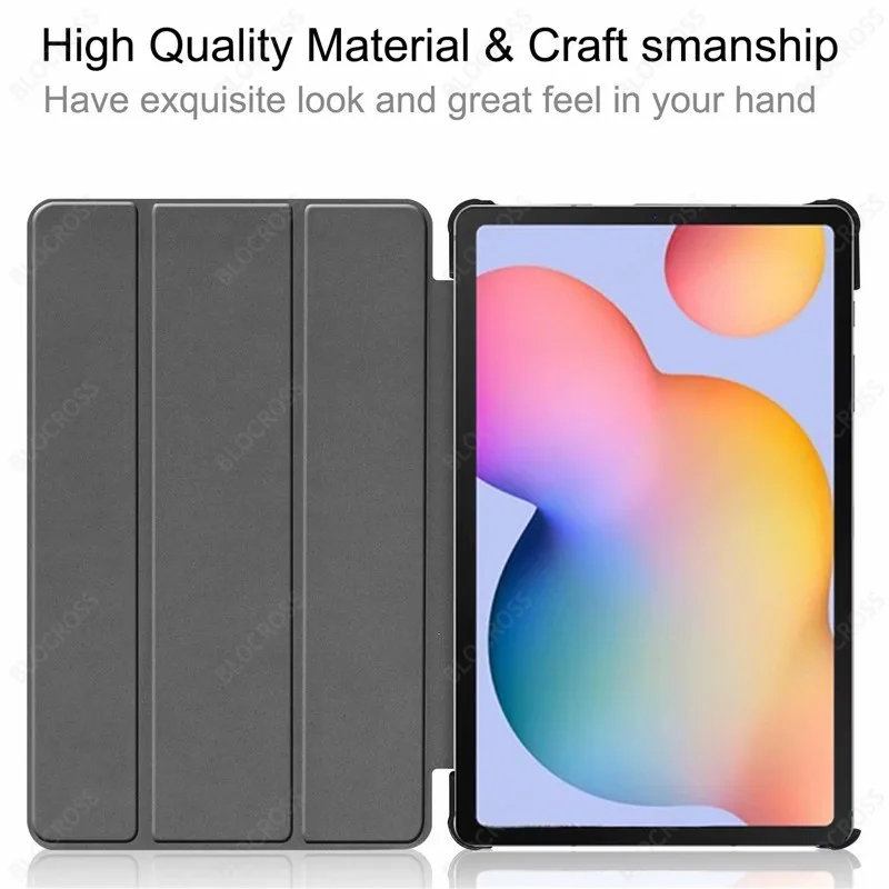 

Tablet case For Samsung Galaxy Tab S6 Lite 10.4'' SM-P610 SM-P615 Auto Sleep Smart Cover with Frosted Back Cover with Stylus Pen
