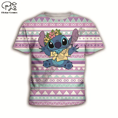 Kids t shirts Одежда для мальчиков и девочек с рисунком аниме kawaii Lilo Stitch, детские толстовки с мультипликационным принтом, толстовка на молнии, футболка, шорты, штаны, Детский комплект в стиле бохо - Цвет: Kids t shirts