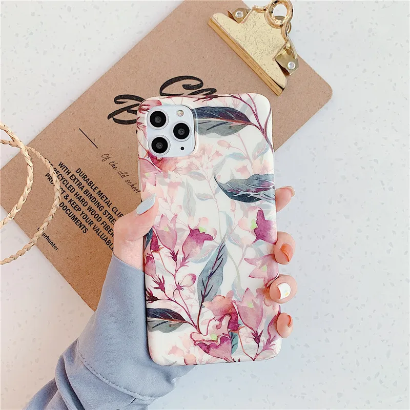 FLYKYLIN Ретро чехол с цветами для iphone 11 Pro Max XR X XS 6 6S 7 8 Plus задняя крышка мягкий IMD