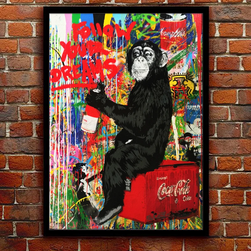 

Abstract Street Graffiti Art "Follow Your Dreams" Poster Canvas Painting Print Wall Art Pictures Living Room Cuadros Home Decor