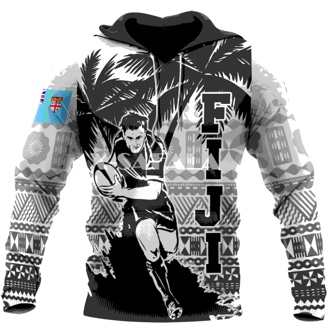 

Толстовка с капюшоном Fiji Tapa для регби, полинезийский 3D принт, мужская и женская верхняя одежда в стиле Харадзюку, пуловер на молнии, унисекс-3...