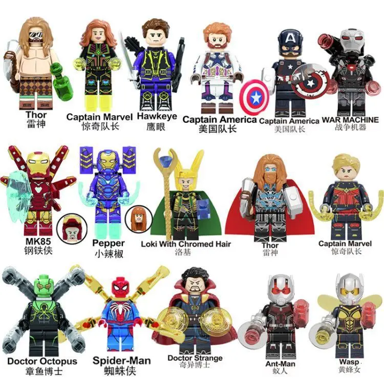 16 шт./компл. Enger End Game Thor MK85 Муравей Человек ОСА Железный строительный блок фигурка