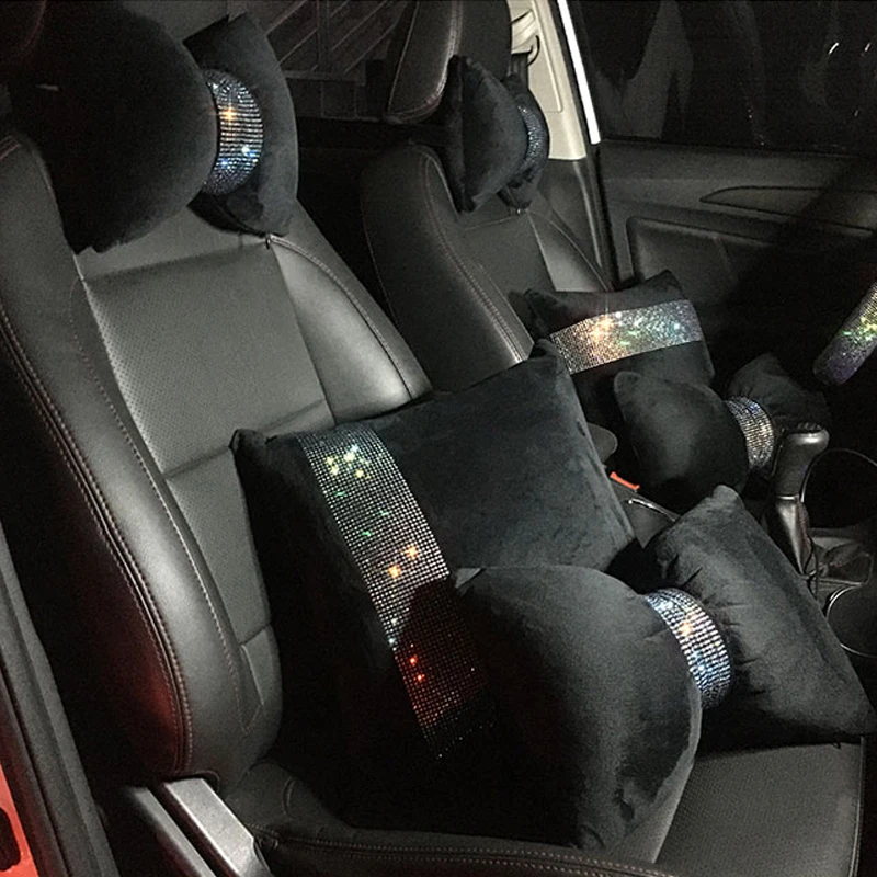 

Украшенная бриллиантами подушка в форме банта для автомобильного сиденья, поясничная Подушка, принадлежности для автомобильной подушки дл...