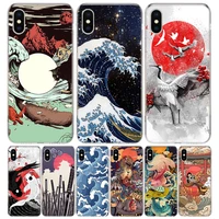 japanese pub wave anime arrived silicon call phone case for apple iphone 11 13 pro max 12 mini 7 plus 6 x xr xs 8 6s se 5s