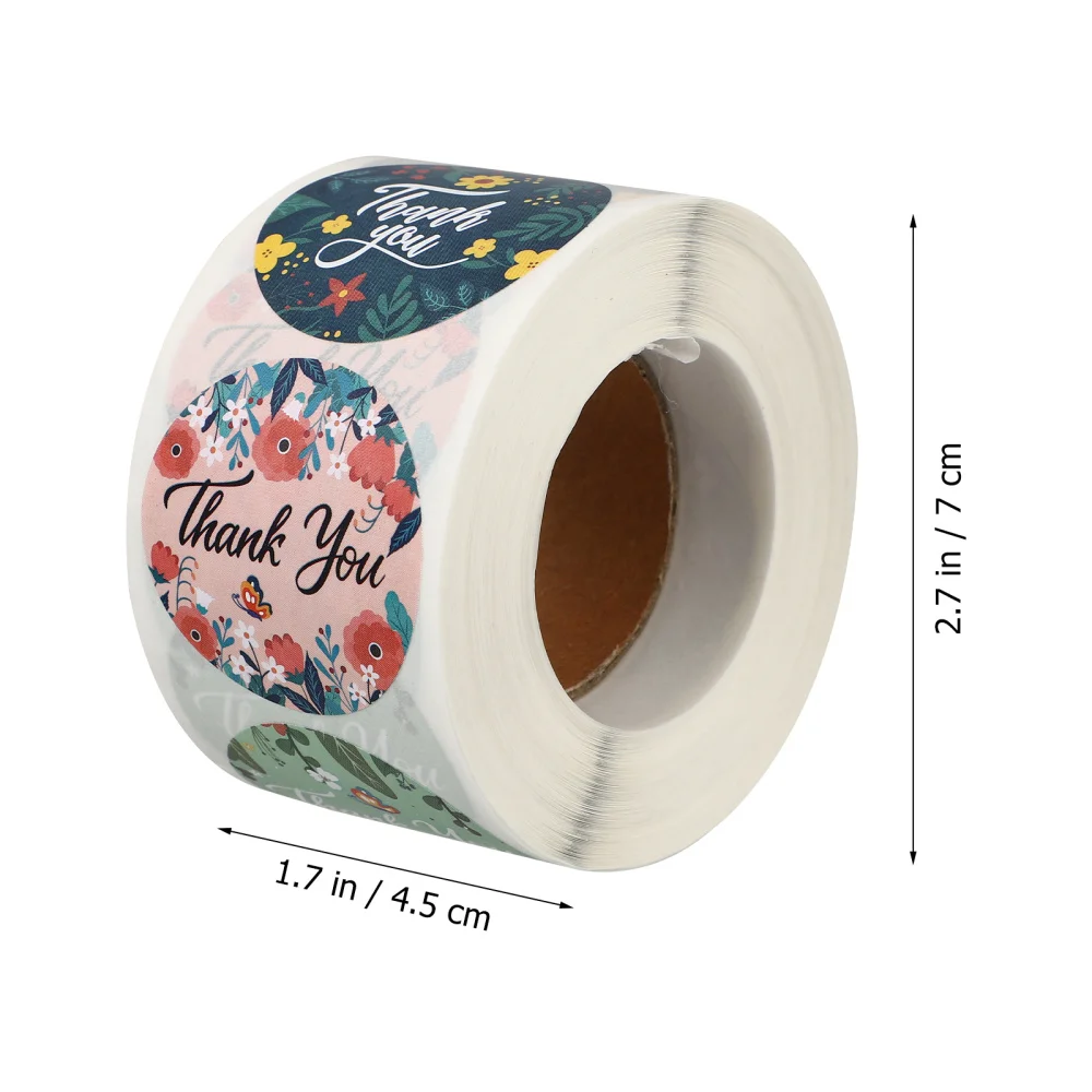 

2 Rolls Plant Flower Stickers DIY Thank You Sealing Stickers Labels Accessories