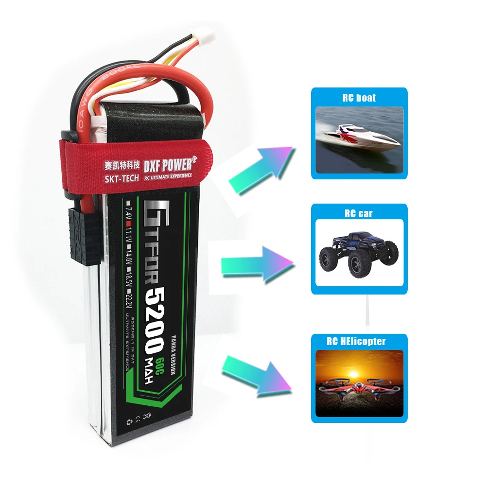 2 шт. батарея Lipo 3s 4S 11,1 V 14,8 V 5200mAh 60C MAX 120C для 1:8 1:10 Радиоуправляемый автомобиль Дрон вертолет E Багги Truggy TRX автомобиль