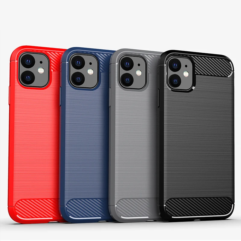 Роскошный углеродный чехол для iPhone 11 X XR XS силиконовый противоударный Pro Max 6 6S 7 8 Plus