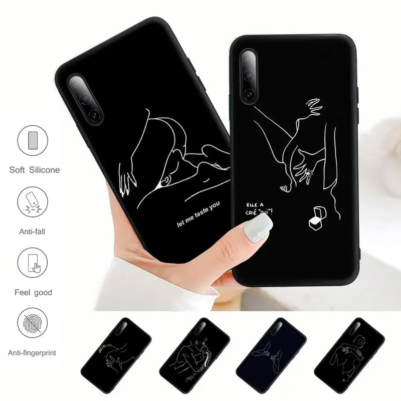 

Minimalist Line Sexy Abstract Black Silicone Mobile Phone Cover Case For Samsung Galaxy S9 S10 S20 S21 S30 Plus Ultra S10e S7 S8