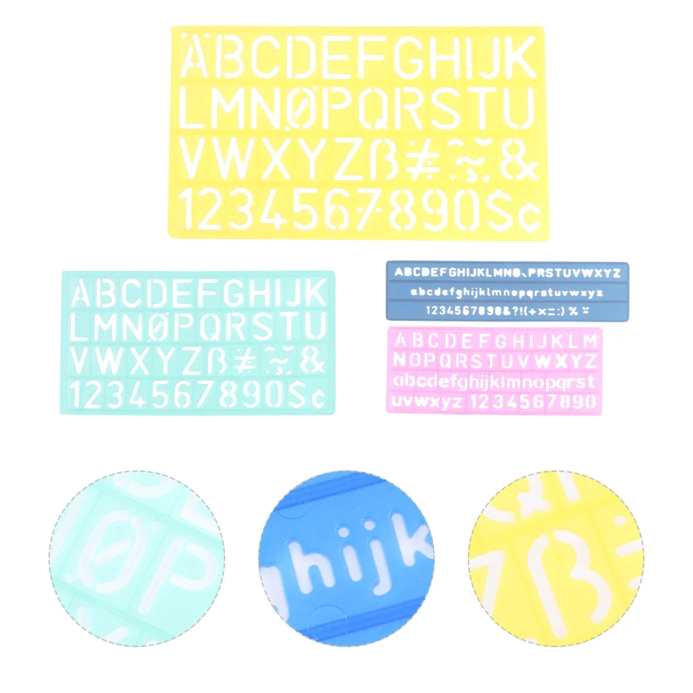 

4 Sets English Letter Digital Template Ruler Diy Template Ruler for Art Crafts