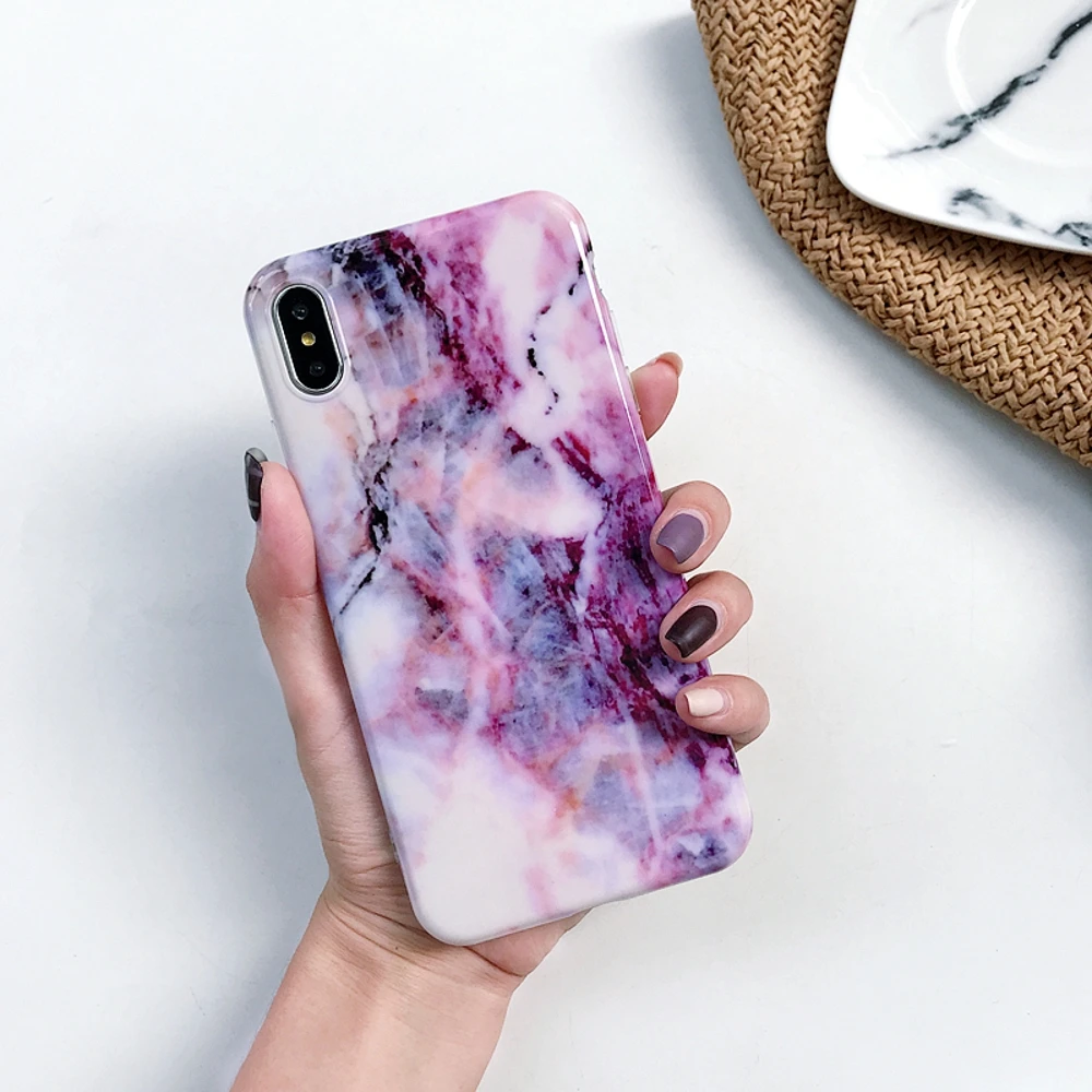 Мягкий ТПУ мраморный чехол для Coque iphone 7 XS MAX чехол задняя крышка для iphone 6 6S 7 8 Plus iphone X XR чехол для телефона