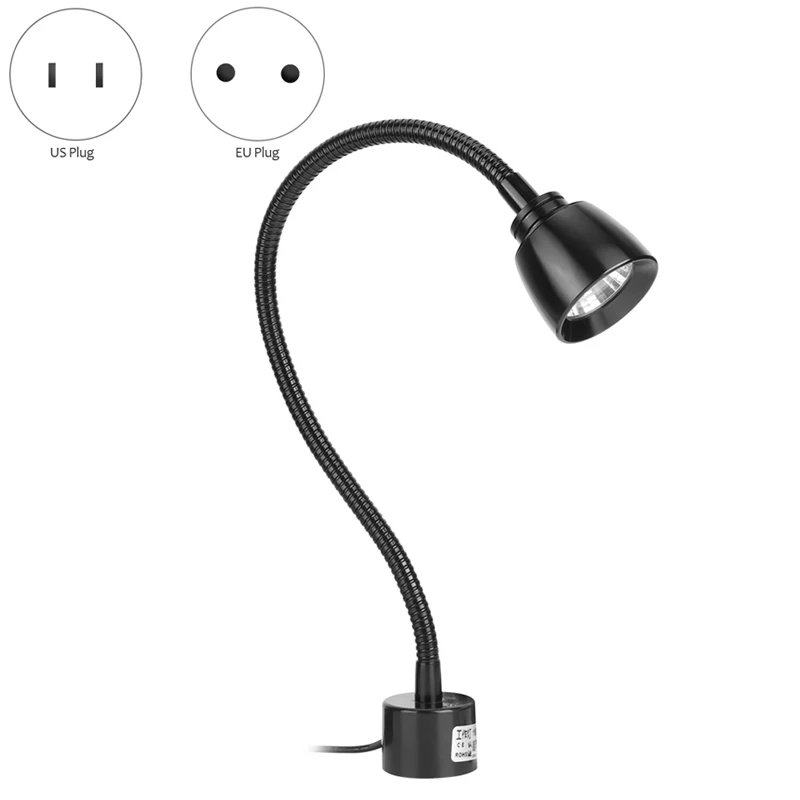 7 Вт светодиодный рабочий светильник Токарный Станок Гибкая лампа на гусиную шею