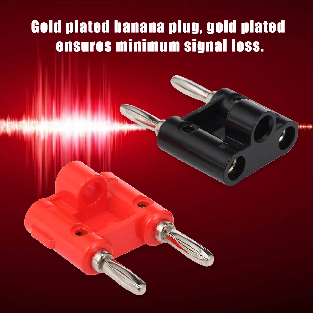 Позолоченный Двухрядный Разъем Banana 4 мм черный + красный разъем для динамиков
