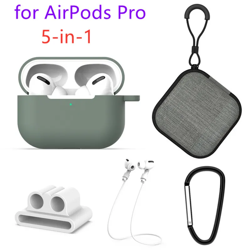 Мягкий силиконовый чехол 5 в 1 для наушников Apple Airpods Pro Air Pods 3 Airpodspro совместимый с