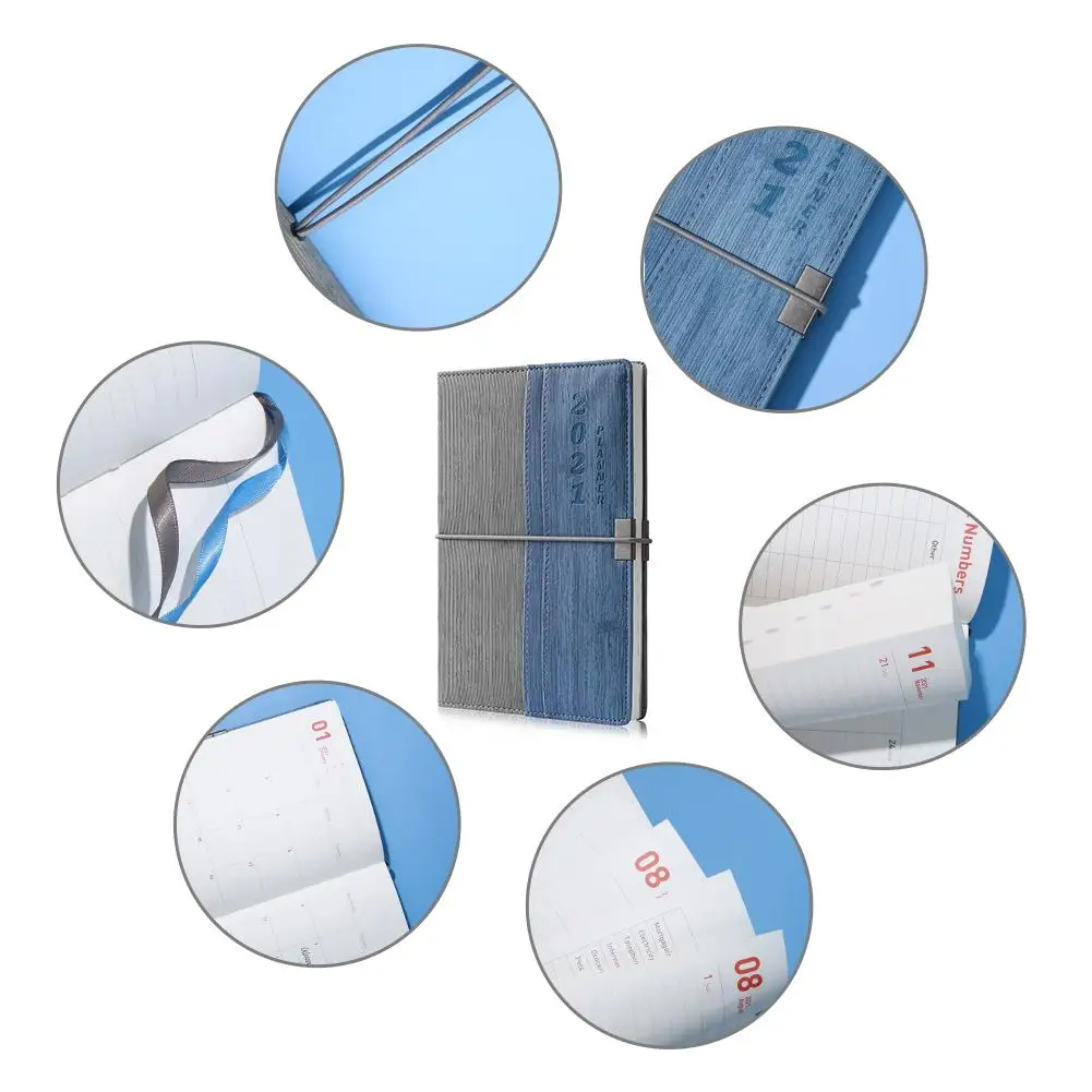 

English Calendar Notebook PU Soft Compact Pocket Book Traveler's Notebook Filler Papers / Journal Dairy Inserts Refill Paper