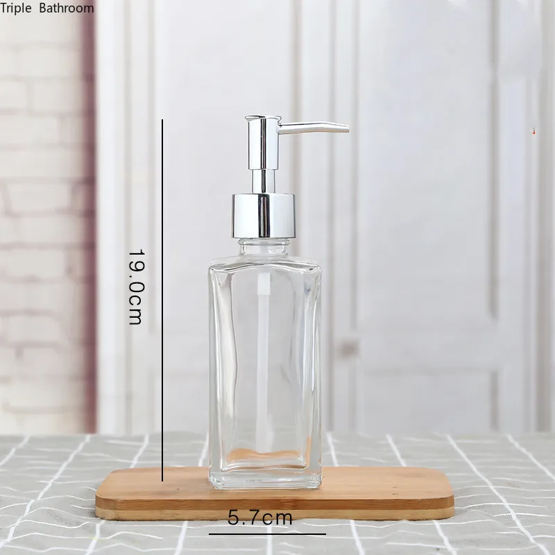 Прозрачный стеклянный диспенсер для жидкого мыла в ванной комнате|Переносные