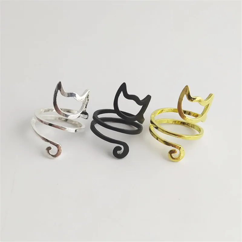 Индивидуальный дизайн черный/Серебряный Цвет обернуть вокруг кольца в виде