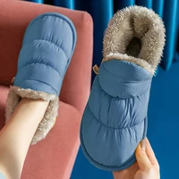 thicken winter snow home slippers for men women warm indoor shoes big size slip on thermal bedroom slippers men footwear 2021