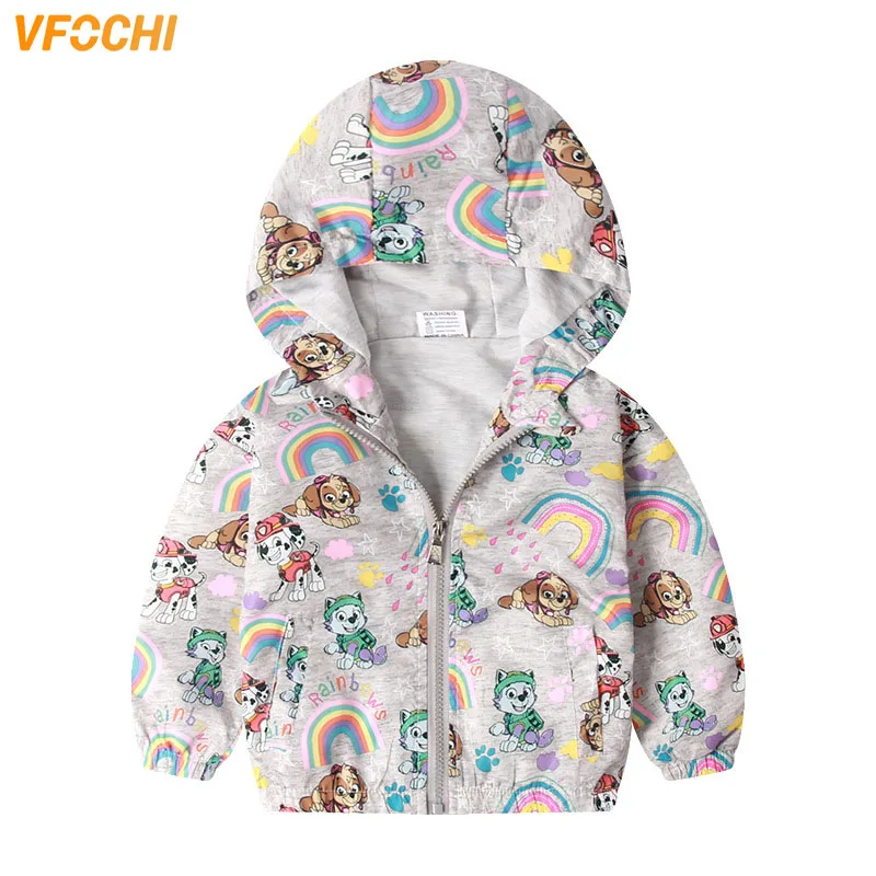 VFOCHI/брендовая куртка для девочек детская одежда Весенняя ветровка с радужным