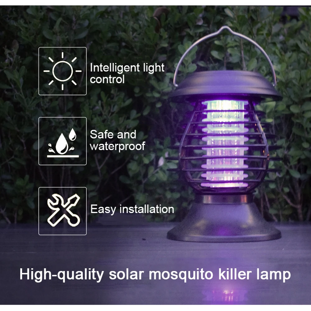Лампа-ловушка для комаров на солнечной батарее светодиодсветодиодный