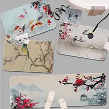 Alfombrilla de franela impresa con elementos de estilo chino, decoración de baño, antideslizante, para sala de estar, cocina, Felpudo de bienvenida (2)