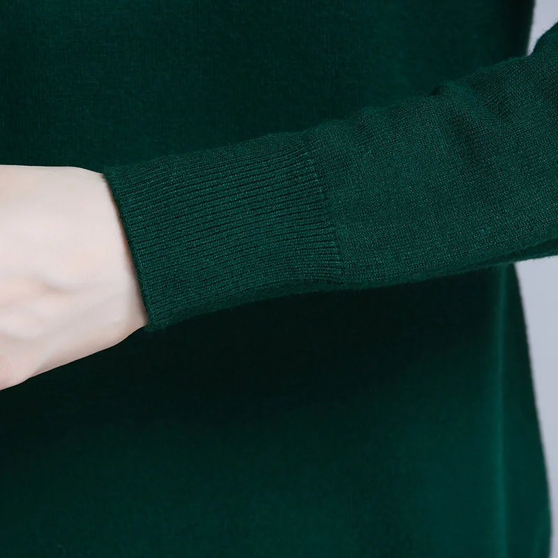 Женский свитер с высоким воротником повседневные свободные пуловеры длинным