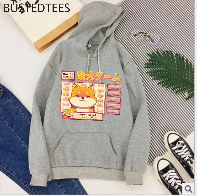 

Shiba Inu Hoodie Harajuku Funny Hoodies Women Ullzang Kawaii Korean Style Autumn Winter Harajuku Ulzzang Long Sleeve Sweatshirt