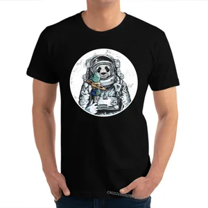 Крутые футболки с изображением панды, медведя, космонавта, космоса, планеты, скидка, Camisas, летние футболки, 100% хлопок, мужские топы, футболка