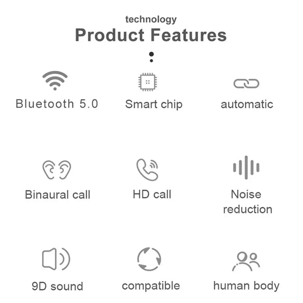 2020 беспроводные наушники Bluetooth 5 0 HD звонки в ухо стерео гарнитура с зарядным чехол