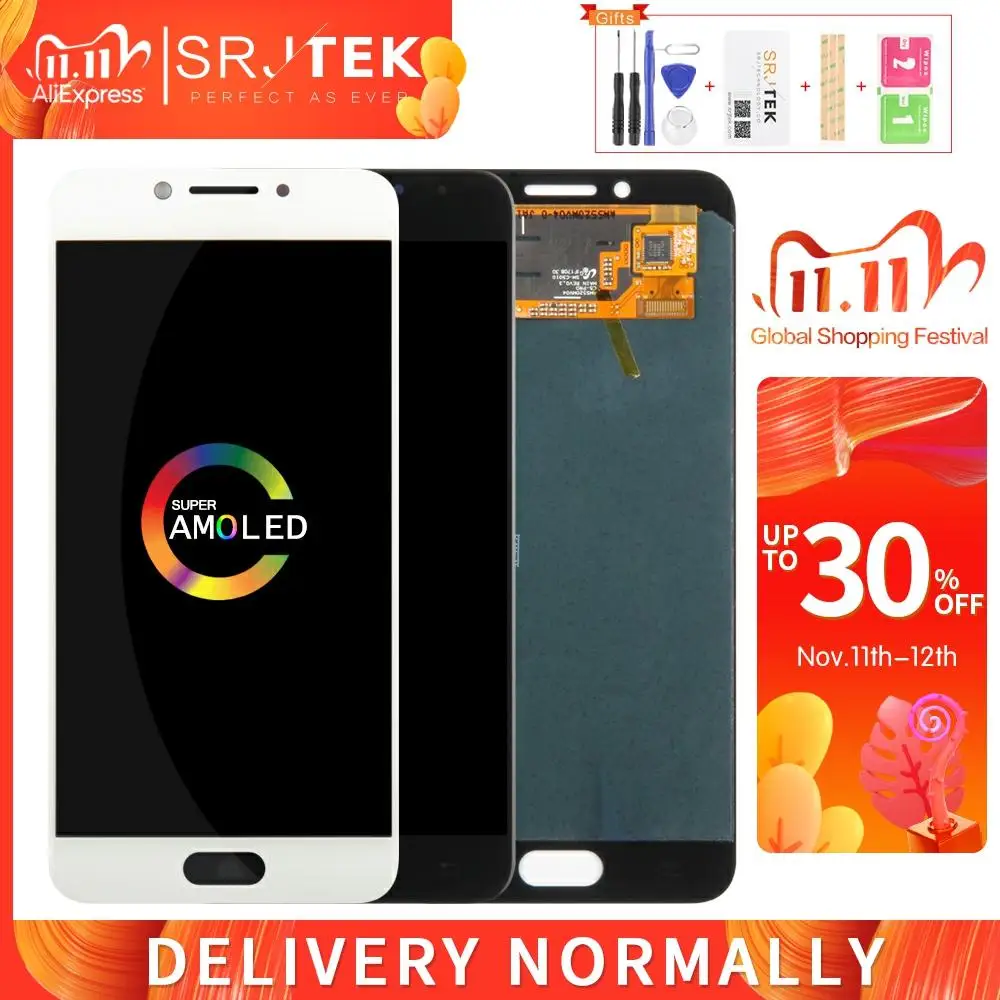 AMOLED Srjtek экран для Samsung Galaxy c5 pro c5010 ЖК дисплей сенсорный дигитайзер Сенсорное