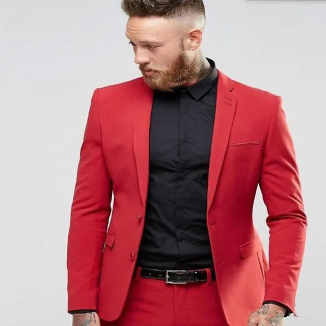 

Handsome Groomsmen Notch Lapel Groom Tuxedos Mens Wedding Dress Man Jacket Blazer Prom Dinner (Jacket+Pants+Tie) 023